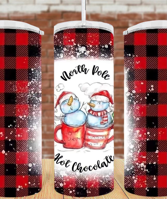 20oz Plaid Snowman Tumbler