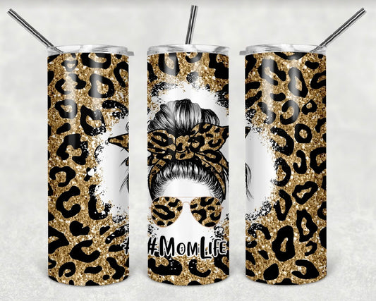 20oz Mom Life Leopard Tumbler