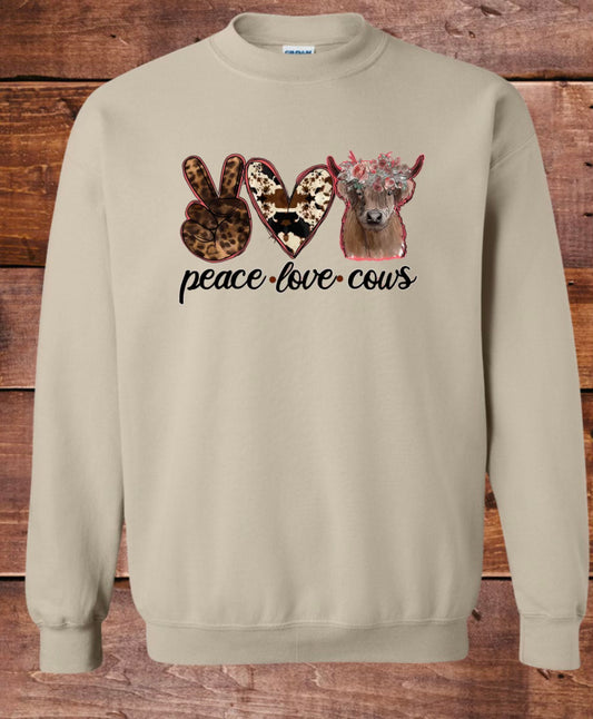 Peace Love Cows Crewneck