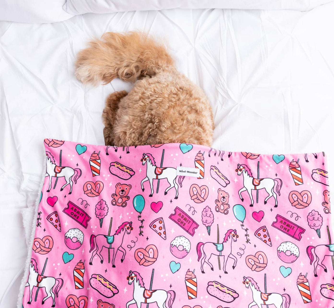 Pink Carnival Fleece Dog Blanket