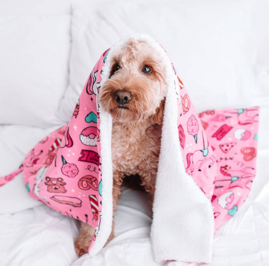 Pink Carnival Fleece Dog Blanket