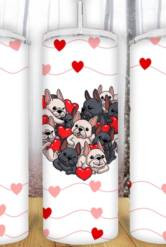 20oz Frenchie Heart Tumbler