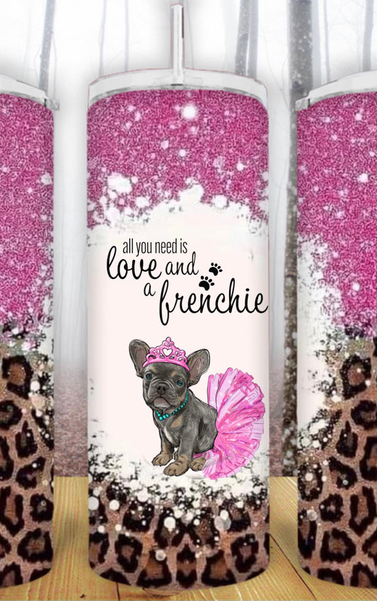 20oz Cheetah Frenchie Tumbler