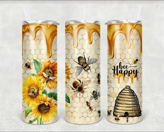 20oz Bee Happy Tumbler