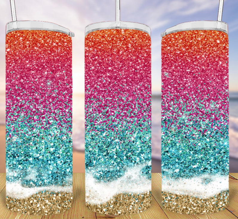 20oz Glitter Beach Tumbler TWO OPTIONS