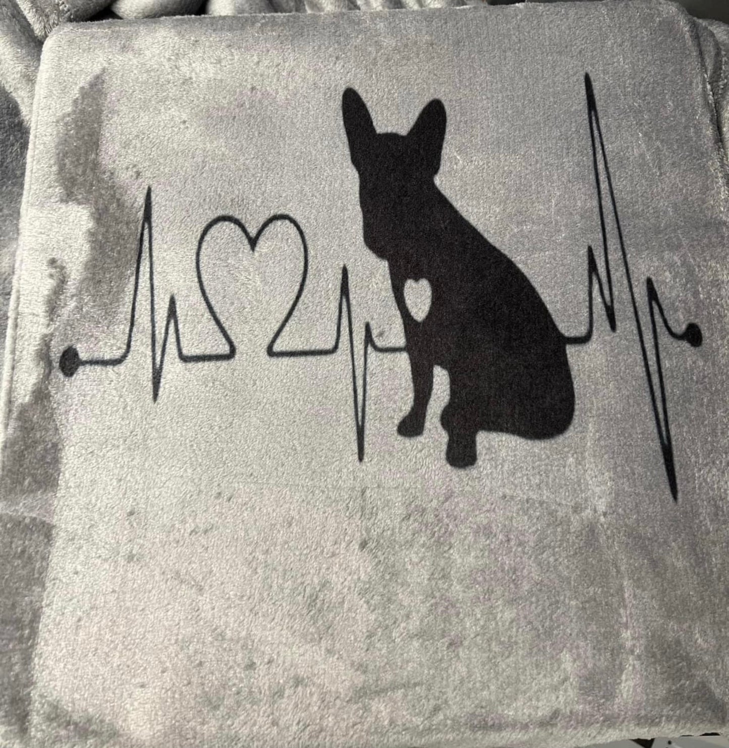 Frenchie Heartbeat Blanket