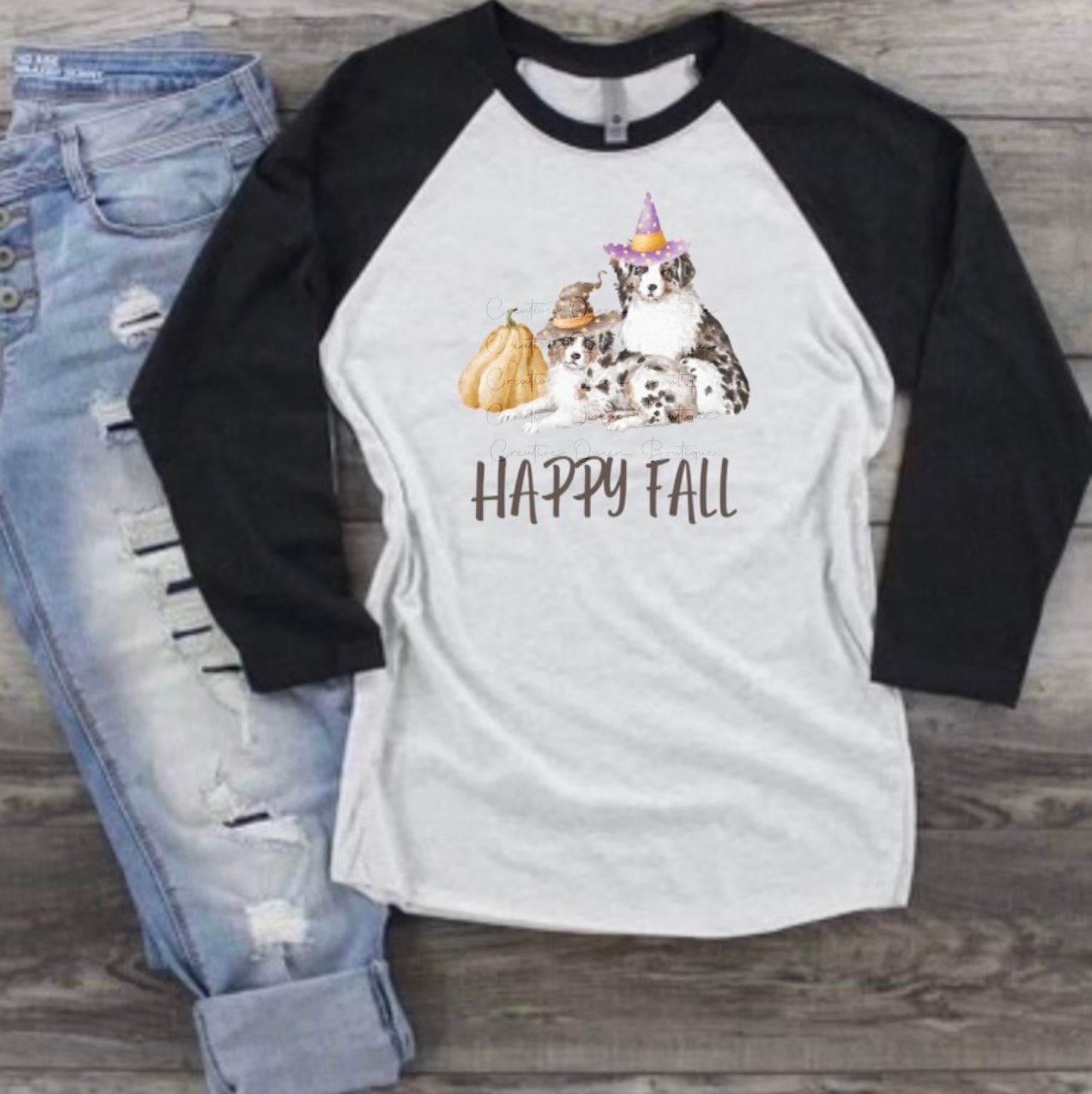 Fall Australian Shepherd Raglan Tee