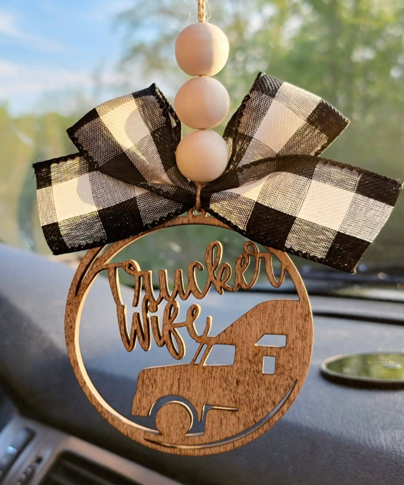 Trucker Wife Car Charm