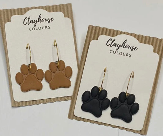 Paw Print Hoop Earrings