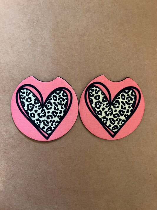 Cheetah Heart Coasters