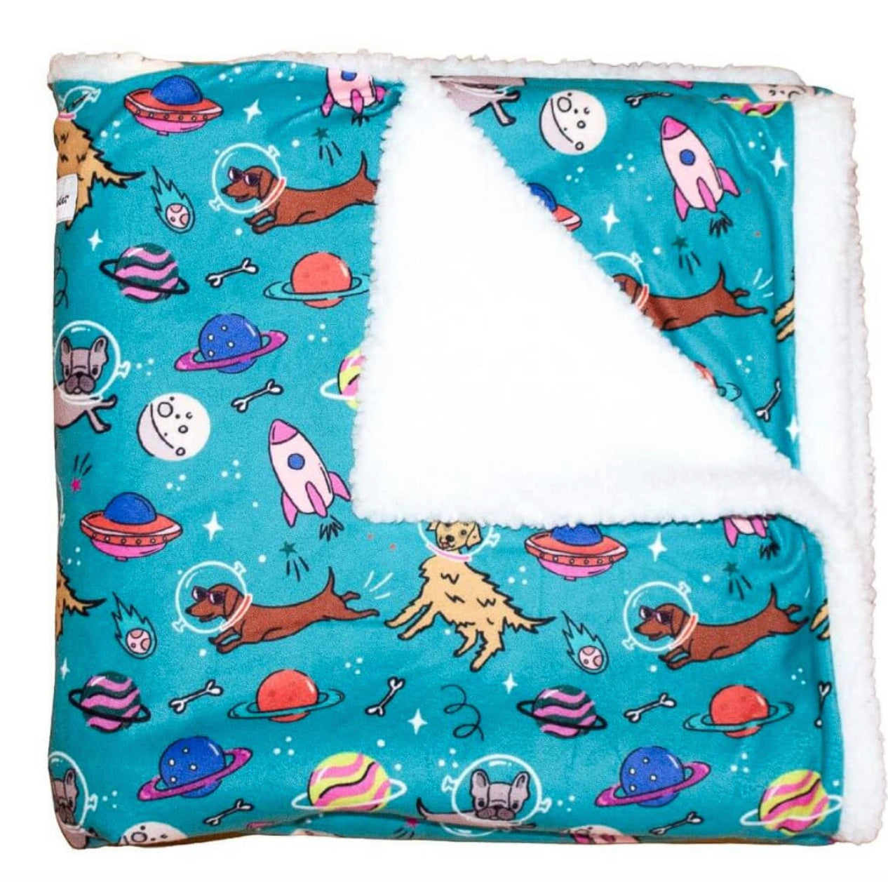 Space Dogs Fleece Blanket