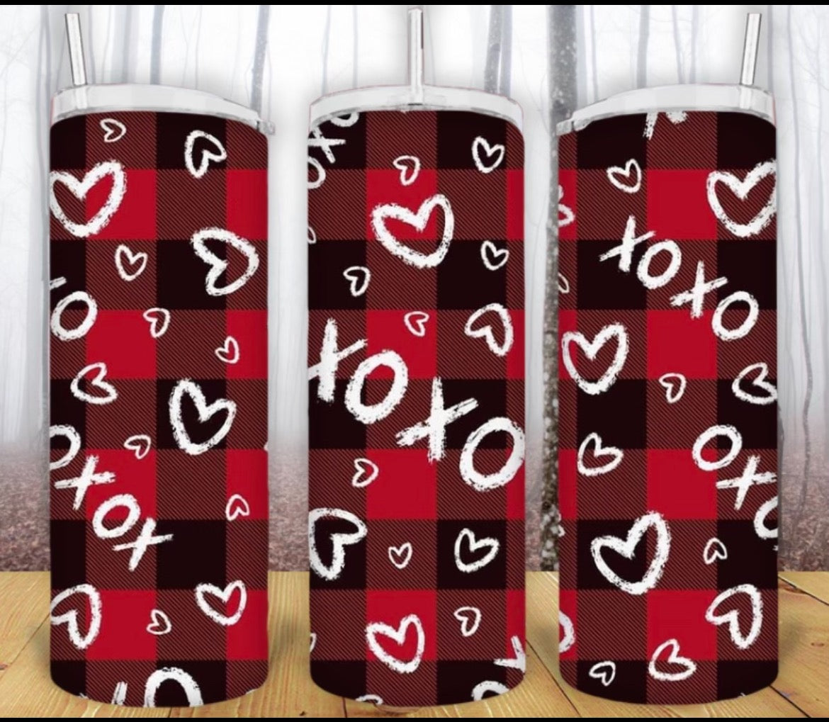 20oz Plaid XOXO Tumbler