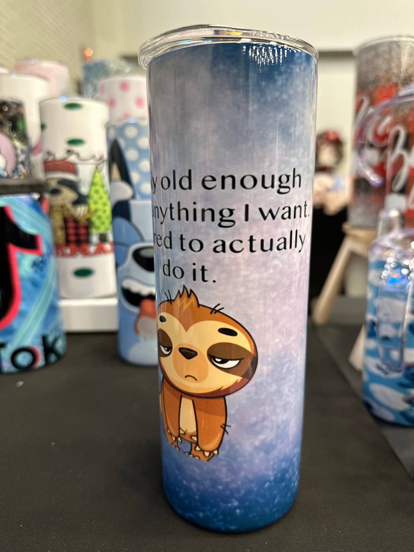 20oz Funny Sloth Tumbler