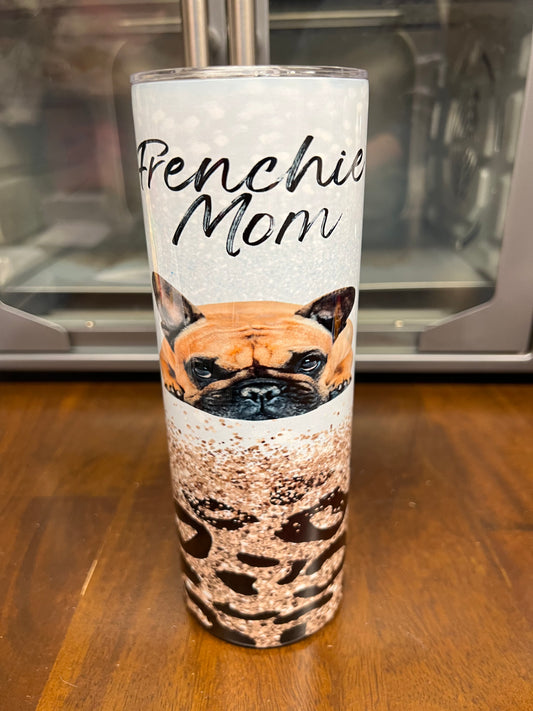 20oz Cheetah Frenchie Mom Tumbler