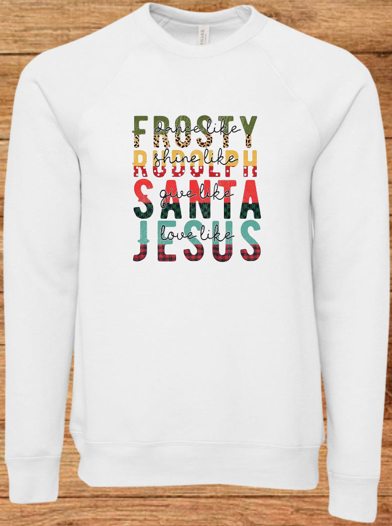 Frosty Rudolph Santa Jesus Crewneck