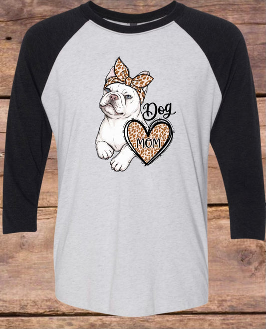 Frenchie Dog Mom Raglan Tee