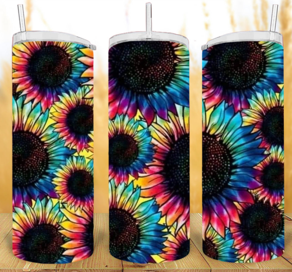 20oz Sunflower Tie Dye Tumbler