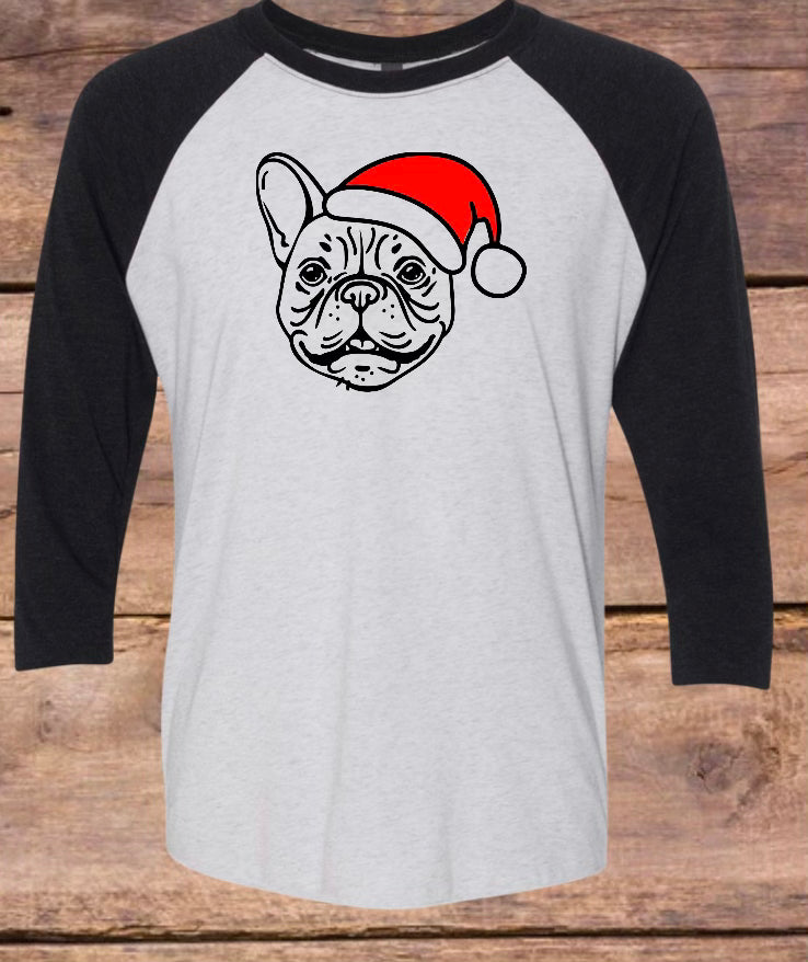 Christmas Frenchie Raglan Tee