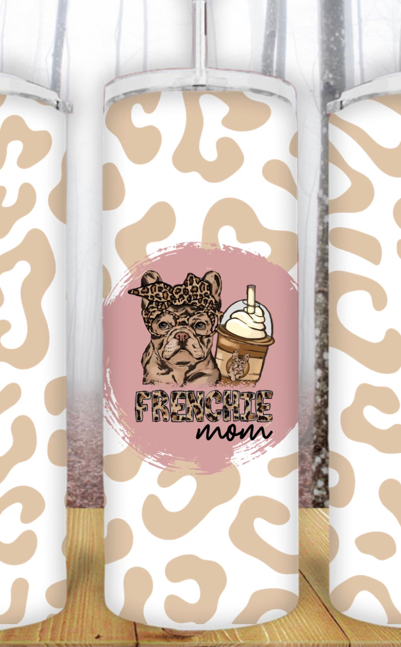 20oz Merle Cheetah Frenchie Mom Tumbler