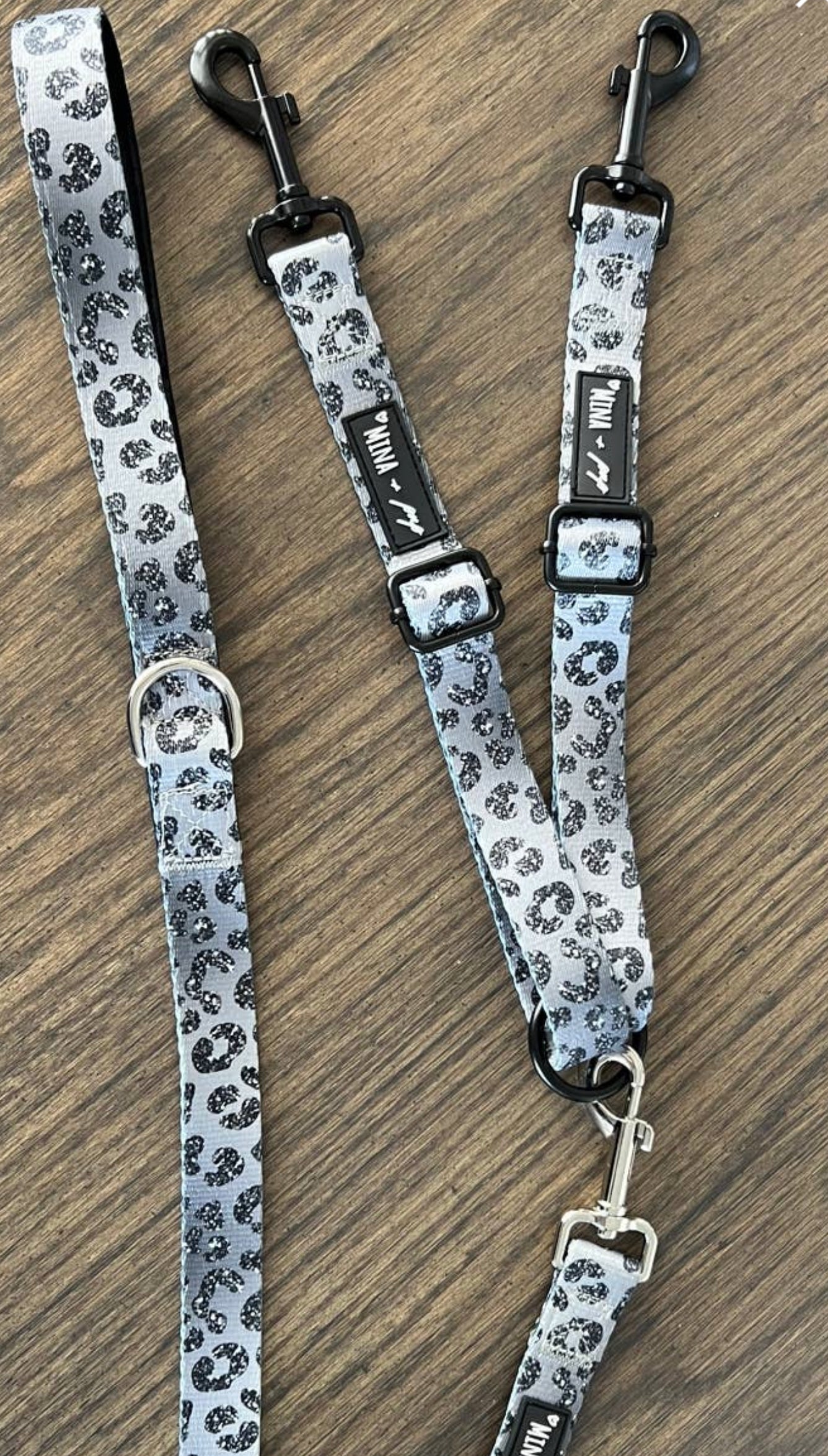 Silver Ombré Cheetah Leash Splitter