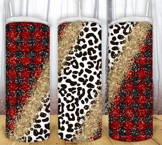 20oz Buffalo Plaid/Cheetah Tumbler