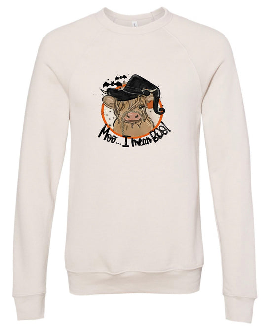 Moo, I Mean Boo Sponge Fleece Crewneck