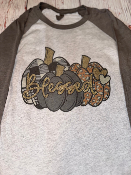 Blessed Pumpkin Raglan Tee