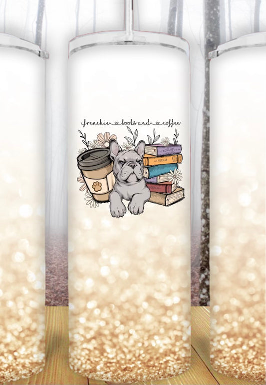 20oz Frenchie Books Coffee Tumbler