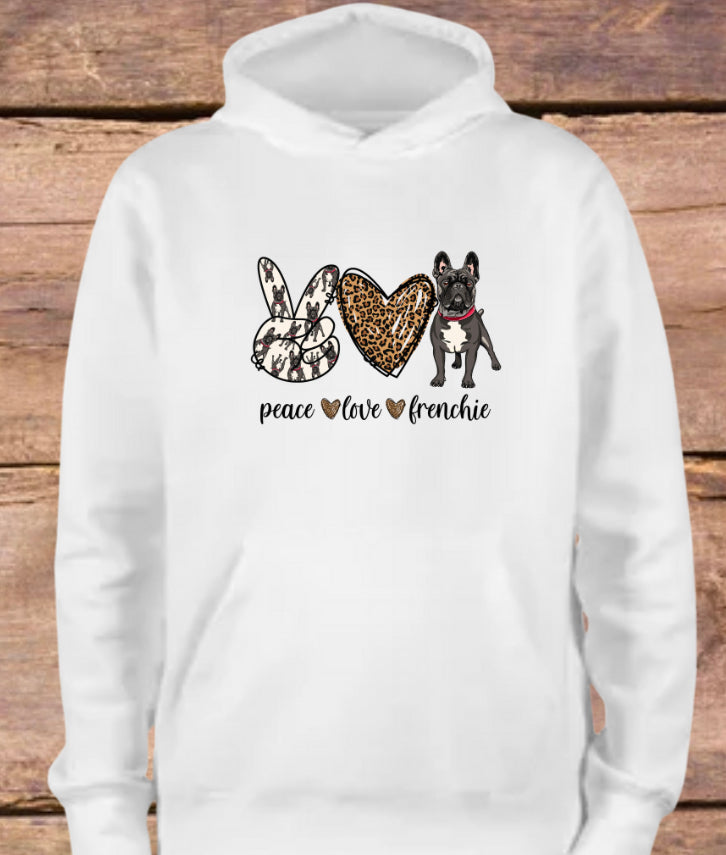 Peace Love Frenchie Hoodie