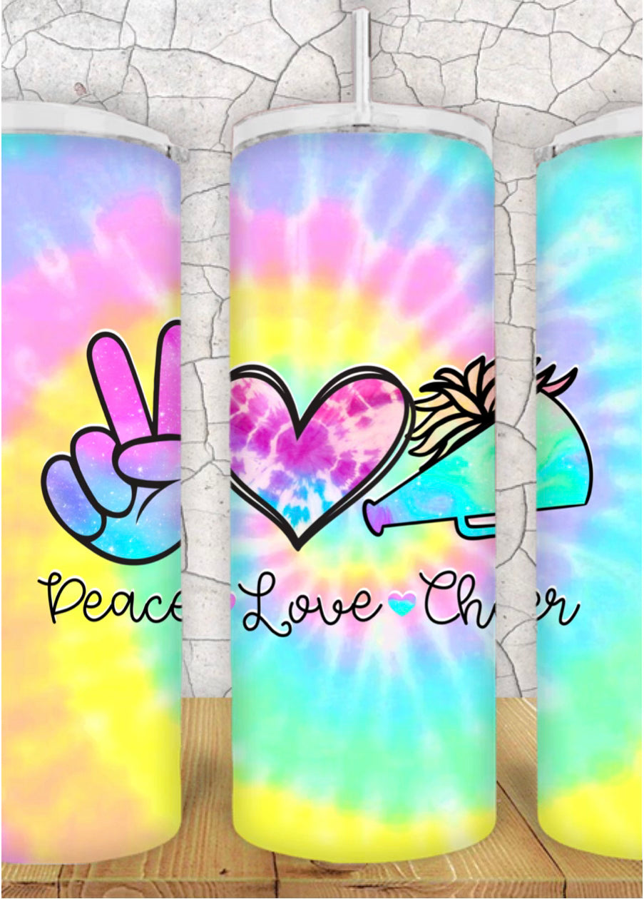 20oz Peace Love Cheer Tumbler