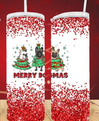 20oz Merry Dogmas Frenchie Tumbler