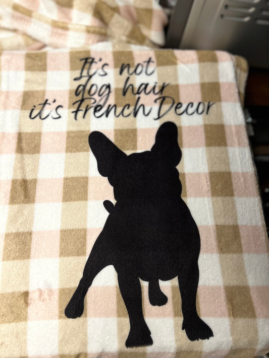 French Decor Frenchie Blanket