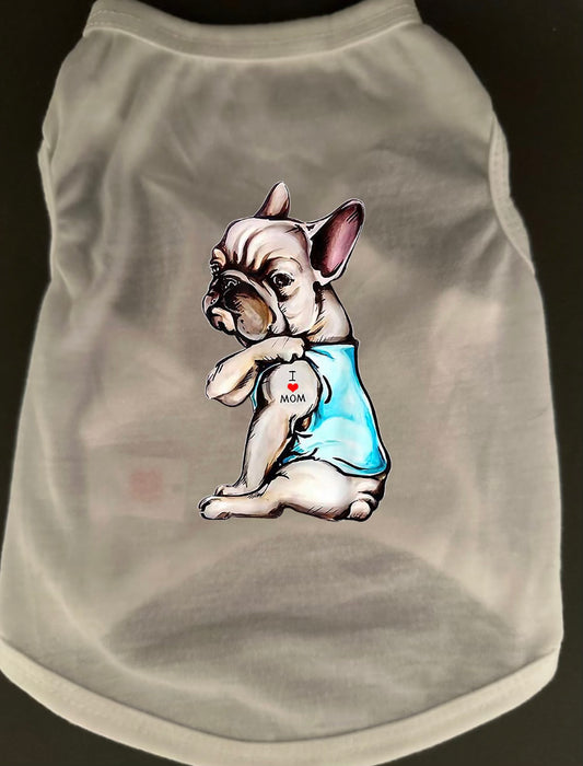 Frenchie I Heart Mom Dog Tee