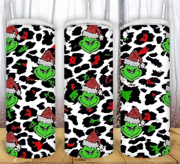 20oz Cheetah Grinch Tumbler