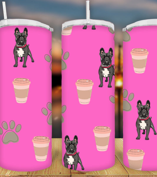 20oz Frenchie Coffee PawPrint Tumbler