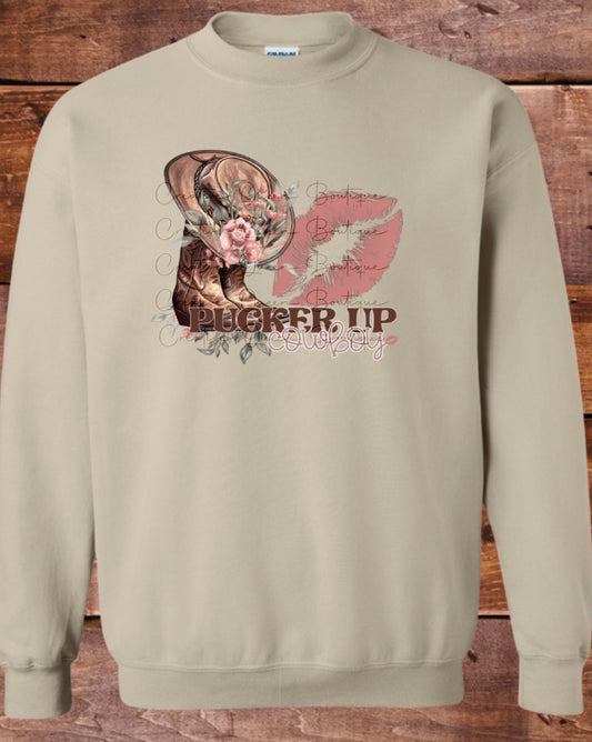 Pucker Up Cowboy Crewneck