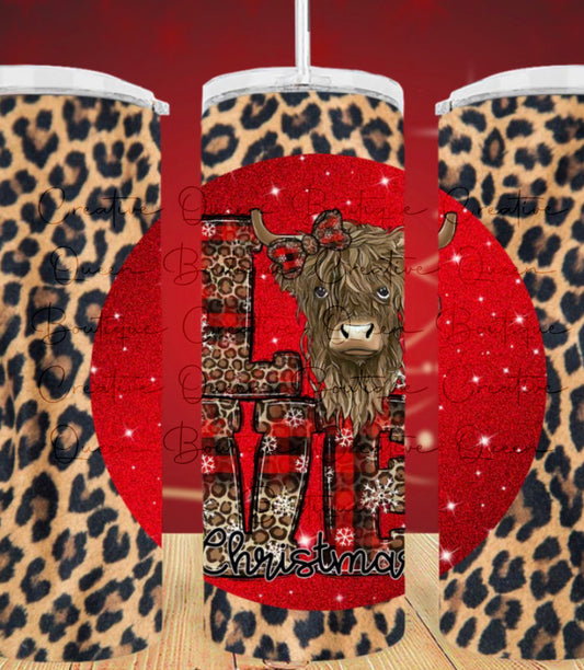 20oz Highland Cow Holiday Tumbler