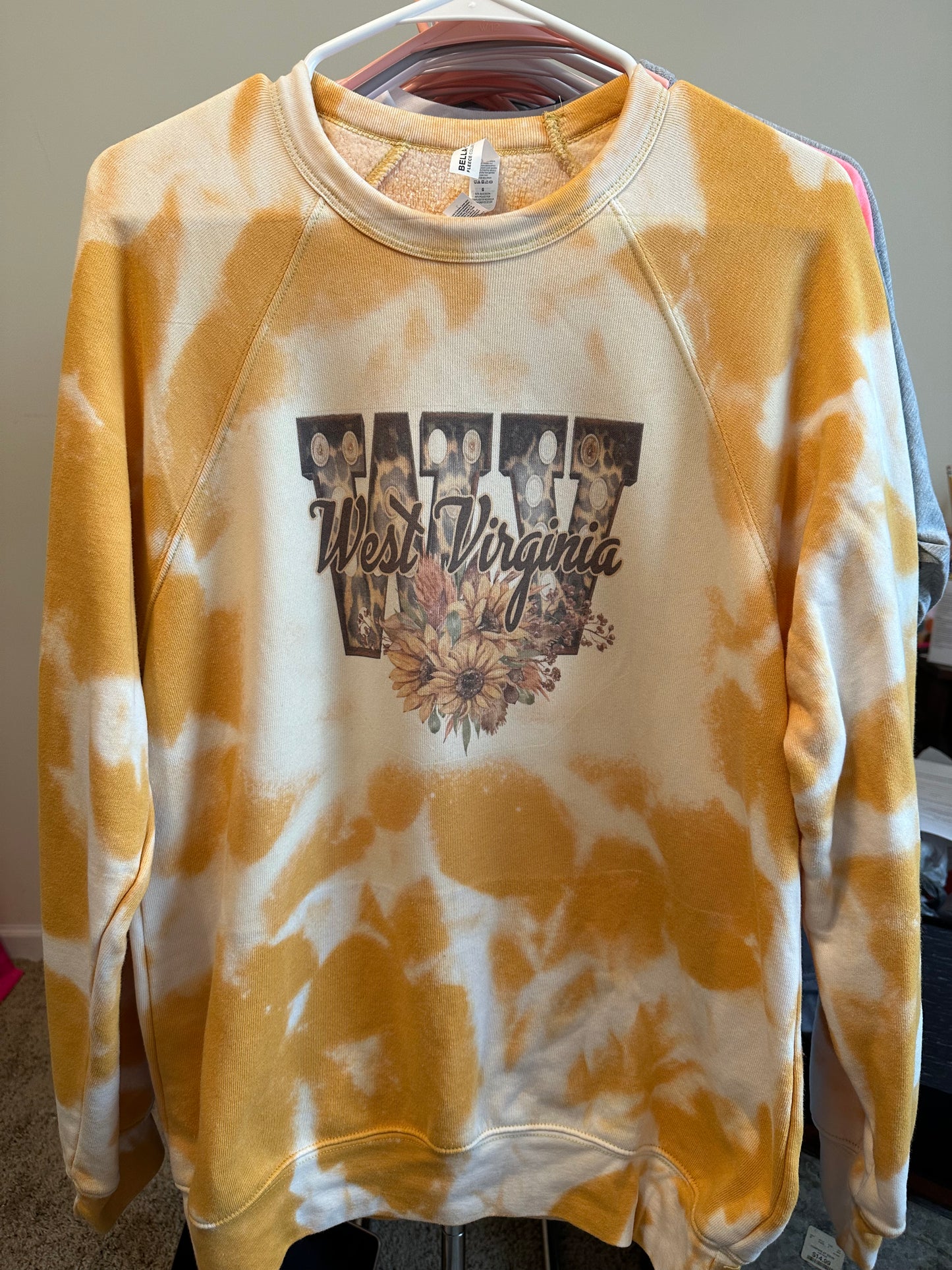 West Virginia Bleached Sponge Fleece Crewneck