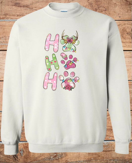 Ho Ho Ho Paw Print Crewneck