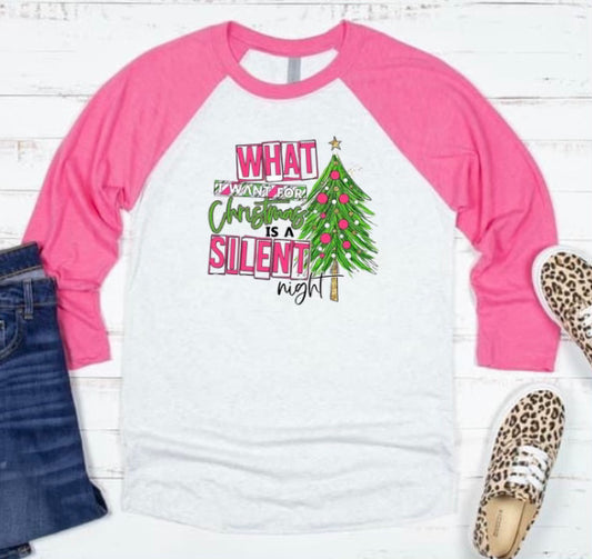 Christmas Silent Night Raglan Tee