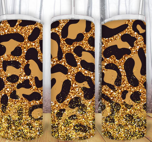 20oz Gold Cheetah Tumbler