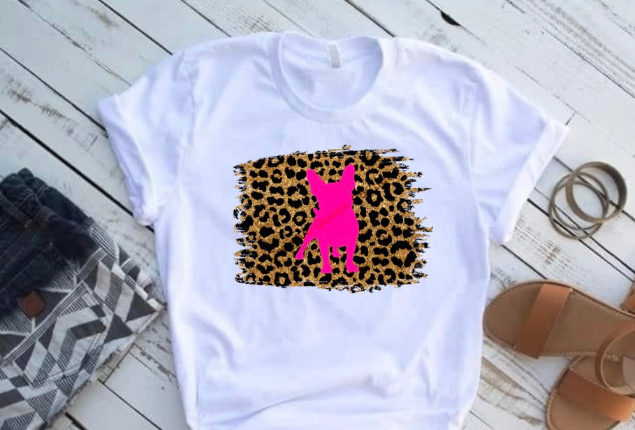 Cheetah Frenchie Tee