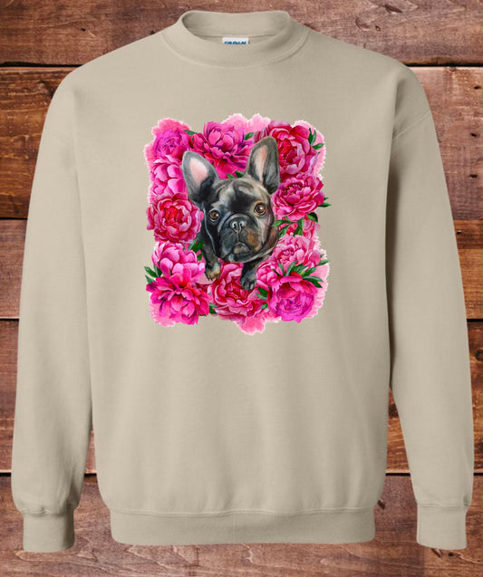 Floral Frenchie Crewneck