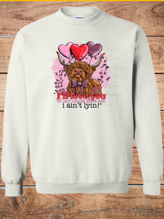 Valentine Love Cow Crewneck