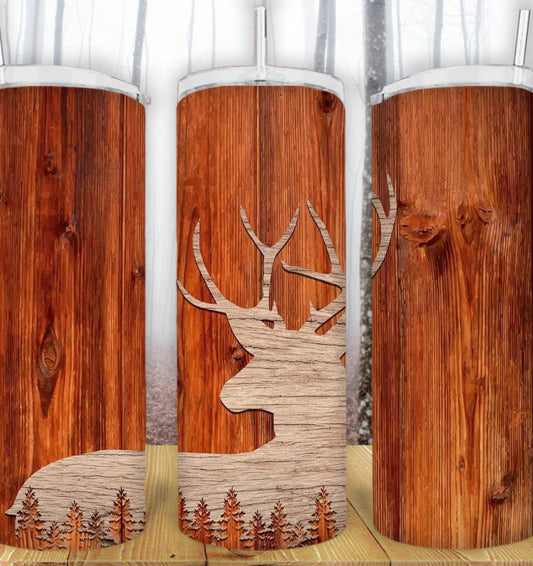 20oz Wooden-Look Deer Tumbler