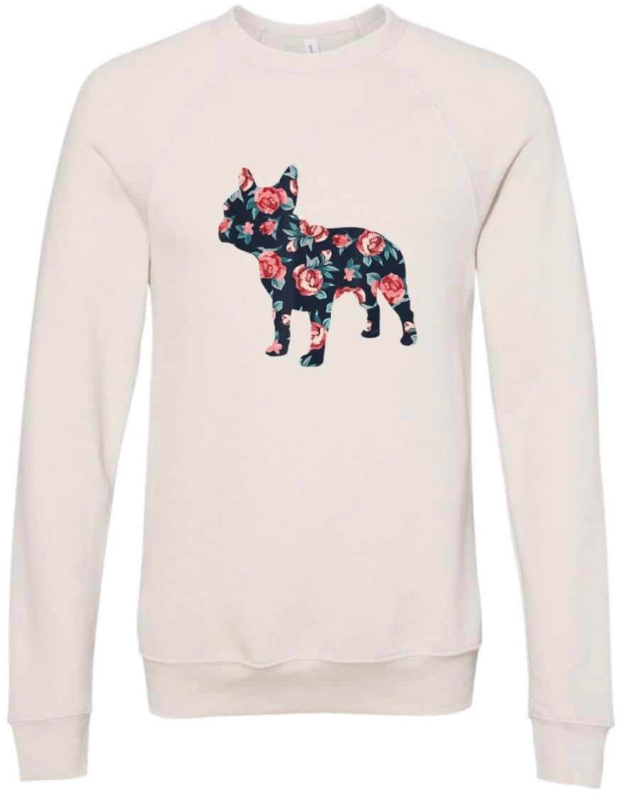 Floral Frenchie Sponge Fleece Crewneck