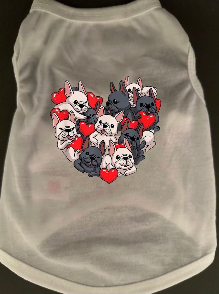 Frenchie Heart Dog Tee