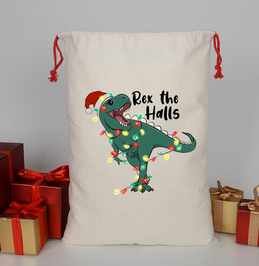 T Rex Santa Bag