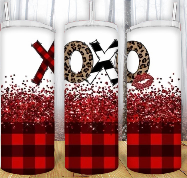 20oz XOXO Plaid Tumbler