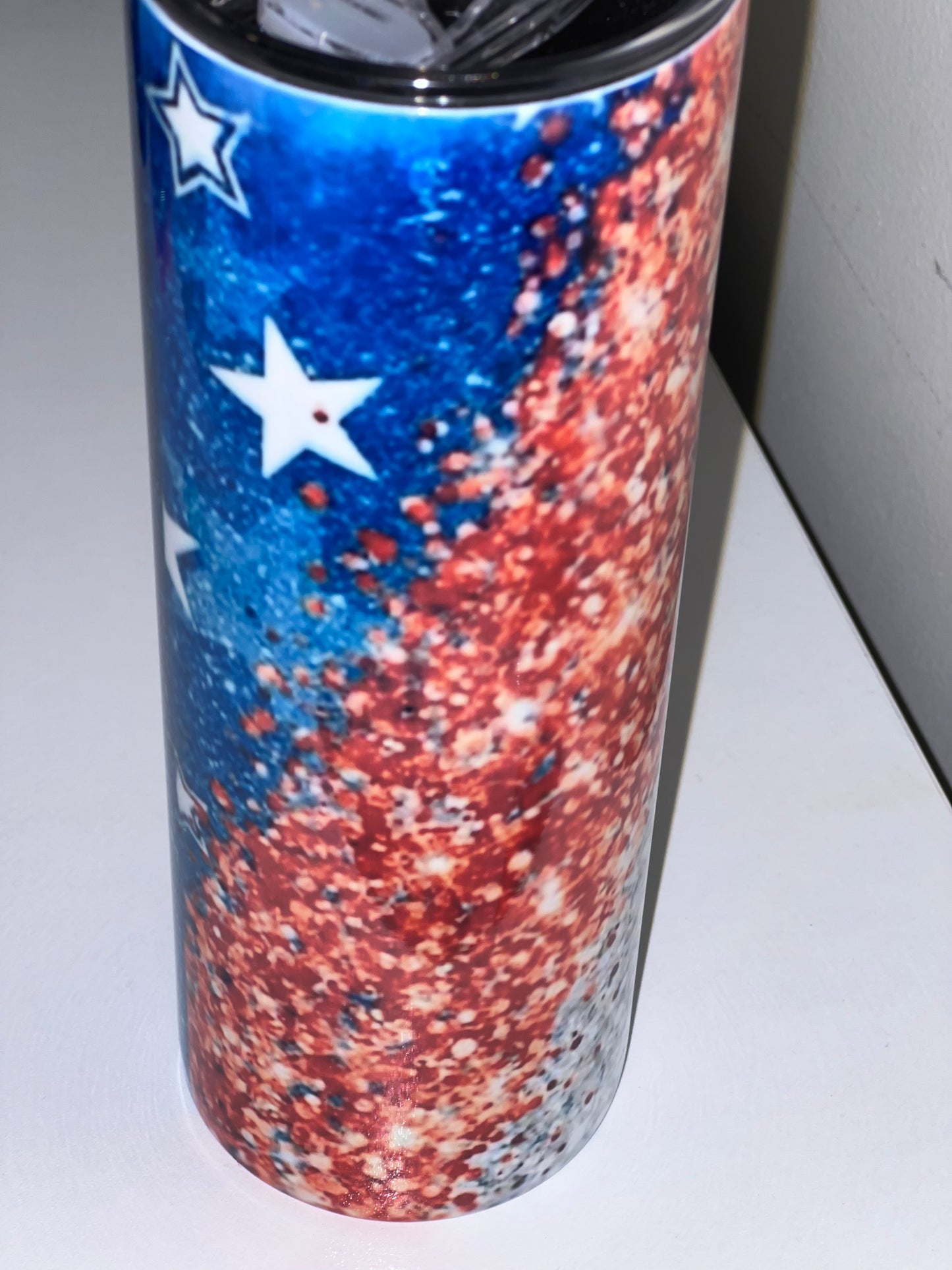 20oz America Stars Glitter Tumbler